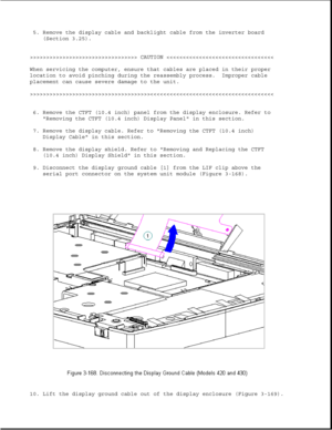 Page 2265. Remove the display cable and backlight cable from the inverter board(Section 3.25).
>>>>>>>>>>>>>>>>>>>>>>>>>>>>>>>>> CAUTION >>>>>