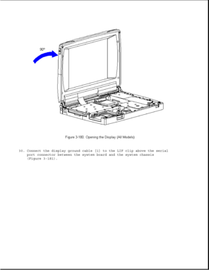 Page 23830. Connect the display ground cable [1] to the LIF clip above the serial
port connector between the system board and the system chassis
(Figure 3-181). 