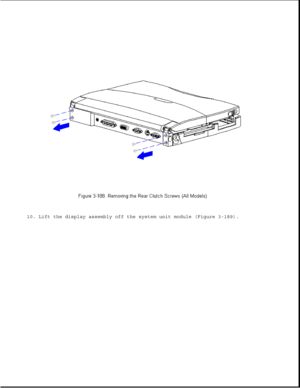 Page 24610. Lift the display assembly off the system unit module (Figure 3-189). 