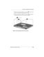 Page 107Remova l and Replacement Procedures
Maintenance and Ser vice Guide 5–39
3. Remove the six pewter TM2.0 × 7.5 screws 1 that secure the 
top cover to the base enclosure (Figure 5-33).
4. Remove the three silver TM2.0 × 5.0 screws 
2 in the battery 
bay that secure the top cover to the base enclosure.
Figure 5-33. Remo ving the Top Co ver Scre ws
263816m1.book  Page 39  Friday, January 25, 2002  2:14 PM 