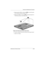 Page 115Removal and Replacement Procedures
Maintenance and Service Guide5–37
4. Remove the five TM2.5 × 8.0 screws 1 that secure the palm 
rest to the base enclosure (Figure 5-29).
5. Remove the TM2.5 × 5.0 screw 
2 that secures the palm rest 
to the base enclosure in the battery bay.
Figure 5-29. Removing the Palm Rest Screws
6. Turn the computer top side up with the front facing forward.
7. Open the computer.
272638-001.book  Page 37  Thursday, July 25, 2002  4:21 PM 