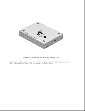 Page 1312. Lift the auxiliary battery out of its compartment [1] and disconnect the
auxiliary battery cable [2] as shown in Figure 5-8. 