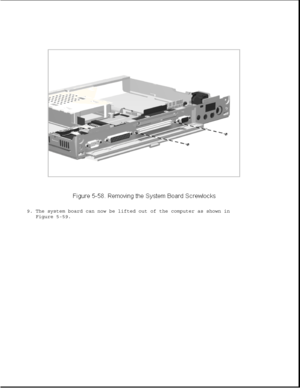 Page 1829. The system board can now be lifted out of the computer as shown in
Figure 5-59. 