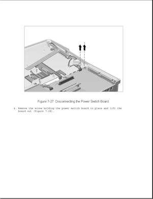 Page 2514. Remove the screw holding the power switch board in place and lift the
board out (Figure 7-28). 