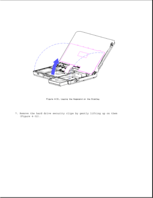 Page 1407. Remove the hard drive security clips by gently lifting up on them
(Figure 4-32). 