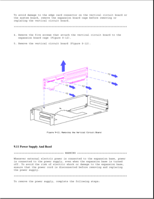 Page 256To avoid damage to the edge card connector on the vertical circuit board or
the system board, remove the expansion board cage before removing or
replacing the vertical circuit board.
>>>>>>>>>>>>>>>>>>>>>>>>>>>>>>>>>>>>>>