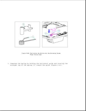 Page 3063. Compress the spring by holding the horizontal guide and rotating the
straight leg of the spring [1] toward the guide (Figure 9-61). 