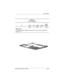 Page 146Screw Listing
Maintenance and Service GuideC–17
Ta b l e C - 9
M1 × 4.0 Screw
Color Qty Length ThreadHead
Width
Silver 1 4.0 mm M1 3.0 mm
Where used:
1 screw securing the display lid switch board to the top cover (documented in
Section 5.13) 