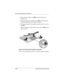 Page 1405–48Maintenance and Service Guide
Removal and Replacement Procedures
4. Disconnect the speaker cable 1 from the system board 
(Figure 5-38).
5. Swing the battery bay support bracket 
2 to the right until it 
clears the right edge of the speaker assembly.
6. Lift the front edge of the speaker assembly until it rests at an 
angle 
3.
7. Slide the speaker assembly forward and remove it 
4 from the 
base enclosure.
Figure 5-38. Removing the Speaker Assembly
Reverse the preceding procedures to install the...