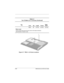 Page 189C–8Maintenance and Service Guide
Figure C-7. TM2.5 × 5.0 Screw Locations
Ta b l e  C - 1
Torx T8 Metric 2.5 × 5.0 Screw (Continued)
Color Qty Length ThreadHead 
Width
Silver 30 5.0 mm 2.5 mm 5.0 mm
Where used:
Three screws that secure the top cover to the base enclosure
(documented in Section 5.20)
279372-001.book  Page 8  Friday, July 19, 2002  11:50 AM 