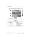 Page 311–26Maintenance and Service Guide
Product Description
The external components on the bottom of the computer are 
shown in Figure 1-6 and described in Table 1-8.
Figure 1-6. Bottom Components 
Table 1-8
Bottom Components
Item Component Function
1 Connector cover Protects the parallel, external 
monitor, external keyboard/mouse, 
and USB connectors.
2 Docking connector Connects the computer to an 
optional port replicator.
279372-001.book  Page 26  Friday, July 19, 2002  11:50 AM 