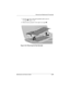 Page 105Removal and Replacement Procedures
Maintenance and Service Guide5–27
7. Lift the right side of the heat spreader until it rests at 
an angle
1 (Figure 5-22).
8. Slide the heat spreader to the right at an angle 
2.
Figure 5-22. Removing the Heat Spreader
272638-001.book  Page 27  Thursday, July 25, 2002  4:21 PM 