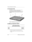 Page 905–12Maintenance and Service Guide
Removal and Replacement Procedures
5.4 Computer Feet
The computer feet are adhesive-backed rubber pads. The 
computer feet are included in the Miscellaneous 
Plastics/Hardware Kit, spare part number 285541-001. The 
computer feet attach to the base enclosure as illustrated in 
Figure 5-9.
Figure 5-9. Replacing the Computer Feet
5.5 Memory Expansion Board
1. Prepare the computer for disassembly (Section 5.3).
2. Turn the computer bottom side up with the front facing...