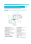 Page 12
10— — — — — — — — — — — — — — — — — — — — — — — — — — — — — — — — — — — — — — — — — — — — — — — — — — — 
Names of Machine Parts and Their Functions
The names of the various parts of the machine and th
eir functions are described below. Before using the 
machine, carefully read thes e descriptions to learn the names of the machine parts.
Front view
aThread guide cover (page 31 , 39)
Pass the thread under this thread guide cover when 
winding the bobbin thread and threading the machine.
b Thread guide...