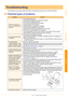 Page 35Appendix
Potential types of problems35
Introduction
Creating Labels
If the problems occur while using this machine, the following may help you to solve the problems.
Potential types of problems
Troubleshooting
ProblemSolution
• The QL-570 does not print, or a printing error is 
received. • Is the USB cable loose? 
Check that the USB cable is connected correctly.
• Is the DK Roll installed correctly?  If not, remove the DK  Rolls and reinstall.
• Is there enough roll remaining?  Check that there is enough...