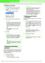 Page 111105
Arranging Embroidery Designs (Layout & Editing)
Rotating numerically
1.
Select the pattern that you want to rotate.
2.Click Edit, then Numerical Setting, then 
Rotate.
→The Rotate dialog box appears.
3.Type or select the desired rotation angle.
4.Click OK.
Grouping embroidery 
patterns
Several individual patterns can be grouped so that 
the same changes apply to all of the patterns within 
the group. Grouped patterns can however still be 
edited independently.
1.Select several patterns.
2.Click...