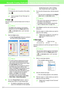 Page 221215
Manually Creating Embroidery Patterns From Images (Design Center)
c“Color” on page 215 and “Sew type” on 
page 215
Color 
Click this button to set the thread color for lines or 
regions.
1.Click the Color button.
→A Line Thread Color dialog box similar to 
the ones shown below appears.
2.From the Thread Chart selector, select a 
thread color chart or a user thread chart.
cFor details on specifying a user thread 
chart or for information on how machines handle thread colors, refer to “Editing 
User...