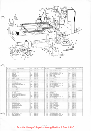 Page 29Hd r\o. !:amt uf  Part:-. 
I·  I !!cad hook IT  Set screw S~1-L37·110X 7 lor 1·3 J. 3 lle a d hook pla tl J . 4 Spring pm --1-5 ~st f. 6 Set screw ( o r 1-5 J . 7 H ead cushion I· 8 •  Head ba.se packmg I~ Otl filler assembly 1·1! ! Set scre w S~1 ·1.37··10x7 for 1·9 1 -12 Stop ring 1:-jJ Tension puller 1·1 4 T ension vullc}·  mtc hct 1-1 5 Se t screw S~I4.37-•IOXS for 1· 1 4-t:i{i S top ring -----~ Stud fo r l·IR 
Sprins.t for 1-18 : Tension pulley lcH•r 
t 
Belt covt.·r Belt con~r spr-inu plate ·Set...