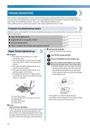 Page 9492
APPENDIX ————————————————————————————————————————————————————————————————————————————————————————————————————————————
TROUBLESHOOTING
If the machine stops operating correctly, check the following possible problems before requesting service. 
You can solve most problems by yourself. If you need additional help, the Brother Solutions Center offers the 
latest FAQs and troubleshooting tips. Visit us at “ http://solutions.brother.com ” . 
If the problem persists, contact your dealer or the nearest...