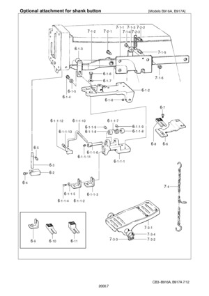 Page 7CB3-B916A, B917A  7/12
2000.7
Optional attachment for shank button                       [Models B916A, B917A] 