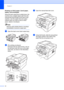 Page 26Chapter 2
12
Printing on thick paper, bond paper, 
labels, and envelopes
2
When the back output tray is pulled down, the 
machine has a straight paper path from the 
manual feed slot through to the back of the 
machine. Use this paper feed and output 
method when you want to print on thick 
paper, labels or envelopes.
Note
Remove each printed sheet or envelope 
immediately to prevent a paper jam.
 
aOpen the back cover (back output tray). 
b(For printing envelopes) 
Pull down the two green levers, one on...