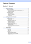 Page 5
iii
Table of Contents
Section I General
1 General Information 2
Using the documentation ....................................................................................... 2Symbols and conventions used in the documentation .................................... 2
Accessing the Software User’s Guide and Network User’s Guide ........................ 3 Viewing Documentation ................................................................................... 3
Control panel overview...