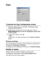 Page 155USING THE BROTHER CONTROL CENTER (FOR WINDOWS® 95/98/98SE/ME/2000 PROFESSIONAL AND WINDOWS NT® WS 4.0) 9 - 15
Copy
To access the Copy Configurations screen
1Place the original face up in the ADF. The Brother Control 
Center screen will pop up.
2Right-click the Copy and click on Configuration. Click the 
Modify Settings button to view the configuration screen of the 
Control Center.
3To save your settings, click OK.
—OR—
To go back to the default settings, click the Restore Defaults 
button.
Scanner...