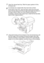 Page 89USING THE DCP AS A PRINTER   6 - 12
3Open the manual feed tray. Slide the paper guides to fit the 
envelope size.
4Using both hands put the envelope in the manual feed tray until 
the front edge of the envelope touches the paper feed roller. 
Hold the envelope in this position until the DCP automatically 
feeds it in for a short distance, and then let go of the envelope.
If envelopes are creased after they have been printed:
At the back of the DCP, open the back output tray and push 
down the blue tabs...