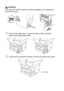 Page 26615 - 7   OPTIONAL ACCESSORIES
WARNING
Turn the DCP power switch off, before installing (or removing) the 
NC-9100h board.
2Remove the side cover. Loosen the two screws, and then 
remove the metal shield plate.
3Loosen the two screws, and then remove the metal cover plate.
Cover Plate
 