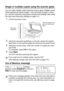 Page 645 - 4   MAKING COPIES
Single or multiple copies using the scanner glass
You can make multiple copies using the scanner glass. Multiple copies 
will be stacked (all copies of page 1, then all copies of page 2, and so 
on). Use the Temporary Copy keys to choose more settings. (See Using 
the copy keys (temporary settings) on page 5-5.)
1Lift the document cover.
2Using the document guidelines on the left, center the original 
face down on the scanner glass and close the document cover.
3Using the numeric...