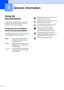 Page 142
1
Using the 
documentation
1
Thank you for buying a Brother machine! 
Reading the documentation will help you 
make the most of your machine.
Symbols and conventions 
used in the documentation1
The following symbols and conventions are 
used throughout the documentation.
General information1
BoldBold style indentifies keys on 
the machine control panel or 
computer screen.
Italics Italicized style emphasizes an 
important point or refers you to 
a related topic.
Courier 
New Courier New font identifies...