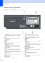 Page 19Chapter 1
6
Control panel overview1
DCP-8080DN and DCP-8085DN have the same keys.
 
1 Status LED
The LED will flash and change color depending 
on the machine status.
2LCD
Displays messages to help you set up and use 
your machine.
3 Menu keys:
Menu
Lets you access the Menu to program your 
settings in this machine.
Clear/Back
Deletes entered data or lets you cancel the 
current setting.
OK
Lets you store your settings in the machine.
 d or c 
Press to scroll backwards or forwards through 
menu...