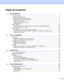 Page 3ii
Table of Contents
1 Printing Methods 1
About this machine ....................................................................................................................................1
Front view and Back view ....................................................................................................................1
Acceptable paper and other print media ....................................................................................................3
Recommended paper and print...