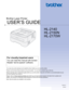 Page 1USER’S GUIDE
Brother Laser Printer
HL-2140 
HL-2150N 
HL-2170W
 
For visually-impaired users
You can read this manual with Screen 
Reader ‘text-to-speech’ software.
You must set up the hardware and install the driver before you can use the printer.
Please use the Quick Setup Guide to set up the printer. You can find a printed copy in the box.
Please read this User’s Guide thoroughly before you use the printer. Keep the CD-ROM in a convenient place so you 
can use it quickly if you need to.
Please visit...