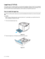 Page 934 - 5   OPTIONS
Legal tray (LT-27LG)
If you wish to print on Legal size paper, you must use the Legal tray. However, since it is not restricted 
to Legal size paper, you can choose to load Letter, A4, B5 (JIS/ISO), Executive, A5 or envelopes in this 
tray. If you want to buy the optional legal tray, call the dealer you bought the printer from.
How to install the legal tray
Caution
When moving or lifting this printer, keep the printer flat. To avoid spills, you must first remove the 
toner cartridges and...