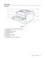 Page 10ABOUT THIS PRINTER   1 - 2
Front view
Front view 
Figure 1-2
1Face down output tray support flap (support flap)
2Control panel
3Multi-purpose tray (MP tray)
4MP tray support flap
5Paper tray
6Front cover release button
7Front cover
8Face down output tray (top output tray)
1
8
6
4 2
37
5
 