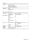 Page 184APPENDIXES   A - 26
Options
Electrical and Mechanical
Paper handlingLower tray unit (LT-8000)
Maximum 550 sheets x 2 trays
Duplex unit for duplex printing (DX-8000)
Offset catch tray for output source (CT-8000)
Network connectivityEthernet 10BaseT/100BaseTX Print server
Storage deviceDIMM
CompactFlash Card
Power supplyUSA and Canada:
Europe and Australia:AC 98 to 132 V, 50/60 Hz
±3Hz
AC 198 to 264V, 50/60 Hz
±3Hz
Power consumption100 to 120V
Printing:
Stand-by:
Stand-by in sleep mode:
OFF:985 W
105 W
12...