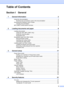 Page 5
iii
Table of Contents
Section I General
1 General Information 2
Using the documentation ....................................................................................... 2Symbols and conventions used in the documentation .................................... 2
Accessing the Software User’s Guide ................................................................... 2 Viewing Documentation ................................................................................... 2
MFC-260C Control panel...