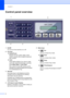 Page 21Chapter 1
6
Control panel overview1
 
1On/Off
You can turn the machine on or off.
2 Fax keys
„Redial/Pause
Redials the last number called. It also 
inserts a pause when programming quick 
dial numbers.
„Hook
Press before dialing if you want to make 
sure a fax machine will answer, and then 
press Black Start or Color Start. 
Also, press this key after picking up the 
handset of an external telephone during the 
F/T double/pseudo-ring.
3 Dial Pad
Use these keys to dial telephone and fax 
numbers and as a...