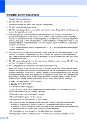 Page 10288
Important safety instructionsA
1 Read all of these instructions.
2 Save them for later reference.
3 Follow all warnings and instructions marked on the product.
4 DO NOT use this product near water.
5 DO NOT place this product on an unstable cart, stand, or table. The product may fall, causing 
serious damage to the product.
6 Slots and openings in the cabinet and the back or bottom are provided for ventilation. To 
ensure reliable operation of the product and to protect it from overheating, these...