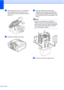 Page 134120
gLift the scanner cover (1) to release the 
lock. Gently push the scanner cover 
support down (2) and close the scanner 
cover (3).
 
hWrap the machine in the bag. 
iPack the machine and the printed 
materials in the original carton with the 
original packing material as shown below. 
Do not pack the used ink cartridges in the 
carton.
Note
If you are returning your machine to 
Brother as part of the Exchange Service, 
pack only the machine. Keep all separate 
parts and printed materials to use with...