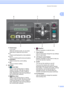 Page 21General Information
7
1
 
„Volume keys
 d   c 
While the machine is idle, you can press 
these keys to adjust the ring volume.
„d
Press to scroll backward to a menu selection.
„a or b
Press to scroll through the menus and options.
„Clear/Back
Press to cancel the current setting.
„OK
Lets you choose a setting.
5 Start keys:
„ Color Start
Lets you start sending faxes or making 
copies in full color. Also lets you start a 
scanning operation (in color or black & 
white, depending on the scanning setting in...