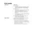 Page 195SPECIFICATIONS   S - 3
Print media
Paper Input  Paper Tray
■Paper type:
Plain paper, inkjet paper (coated paper), glossy 
paper*
2, transparencies*1*2 and envelopes 
■Paper size:
Letter, Legal*
3, Executive, A4, A5, A6, JIS_B5, 
envelopes (commercial No.10, DL, C5, 
Monarch, JE4), Photo card, Index card and 
Post card.
For more details, see Paper weight, thickness 
and capacity on page 1-12.
■Maximum paper tray capacity: Approx. 100 
sheets of 80 gsm plain paper
Paper OutputUp to 25 sheets of A4 plain...