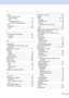 Page 165
149
J
Jacksconvert to RJ11 jack triplex adapter
 .................................... 46
EXT external telephone
 ............................. 45
TAD (answering machine)
 ................. 46
Jams document
 ............................................109
paper
 ...................................................109
L
LCD (liquid crystal display) ....................122
Contrast
 ................................................26
Help List
 ................................................62
M
Macintosh®...