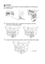 Page 204
13 - 6   OPTIONAL ACCESSORIES
WARNING
Turn the MFC power switch off, before installing (or removing) the 
NC-9100h board.
2Remove the side cover. Loosen the two screws, and then 
remove the metal shield plate.
3Loosen the two screws, and then remove the metal cover plate.
Cover Plate
 