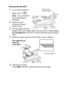 Page 97
SETUP SEND   6 - 2
Faxing from the ADF
1If it is not illuminated in 
green, press   
(
Fax). Pull out the ADF 
Document Support 
Extension.
2Unfold the ADF 
Document Output 
Support Flap.
3Fan the pages well and 
stagger them at an angle. Make sure you put the originals  face 
up, top edge first  in the ADF until you feel them touch the feed 
roller. 
4Adjust the paper guides to fit the width of your originals.
5Dial the fax number.
Press 
Start. The MFC starts scanning the first page.
ADF Document...