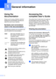Page 162
1
Using the 
documentation
1
Thank you for buying a Brother machine! 
Reading the documentation will help you 
make the most of your machine.
Symbols and conventions 
used in the documentation1
The following symbols and conventions are 
used throughout the documentation.
Accessing the 
complete User’s Guide
1
The printed User’s Guide does not contain all 
the information about your machine. The 
advanced features of the Printer, Network, 
Scanner, and PC Fax are explained in the 
complete User’s Guide...