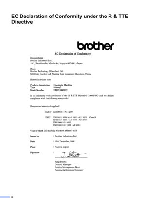 Page 4ii
EC Declaration of Conformity under the R & TTE 
Directive
 
 