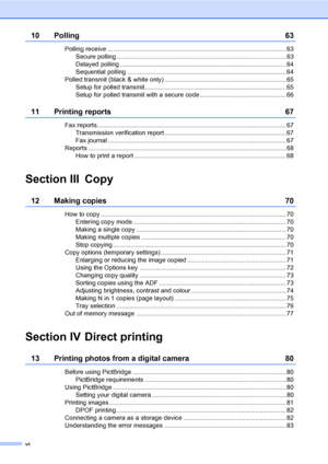 Page 8vi
10 Polling 63
Polling receive ..................................................................................................... 63
Secure polling ................................................................................................ 63
Delayed polling .............................................................................................. 64
Sequential polling .......................................................................................... 64
Polled transmit (black &...