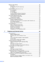 Page 6iv
Receive mode settings ........................................................................................ 46Ring Delay ..................................................................................................... 46
F/T Ring Time (Fax/Tel mode only) ............................................................... 46
Fax Detect ..................................................................................................... 47
Memory Receive (Monochrome only)...